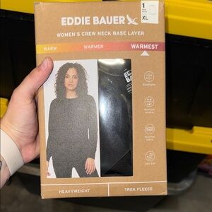 Eddie Bauer Women's Black Crew Neck Base Layer Sweater